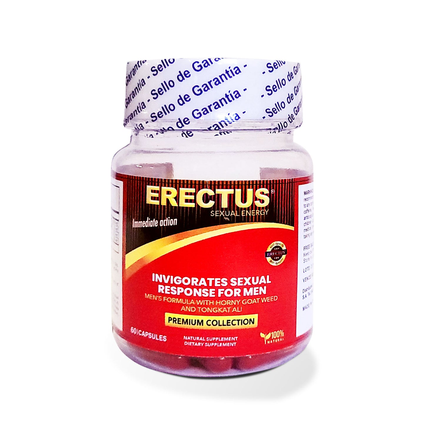 Erectus Premium Collection Natural Supplement Capsules made with Horny Goat Weed and Tongkat Ali